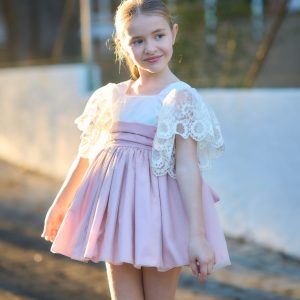 Brisa vestido niña ceremonia rosa