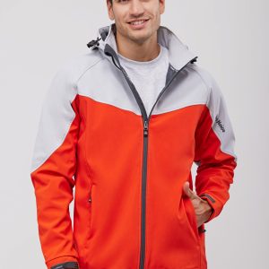 Chaqueta softshell hombre combinada velcro en puños y capucha.